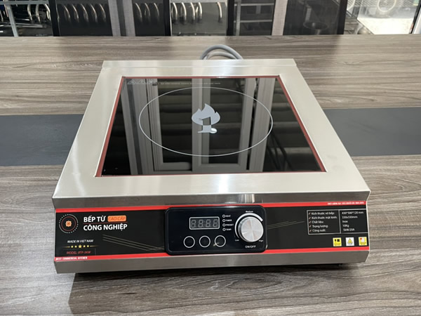 Hình ảnh thực tế bếp từ công nghiệp 5000W mặt phẳng