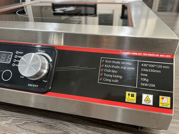 Thông số kỹ thuật bếp từ công nghiệp 5000W mặt phẳng