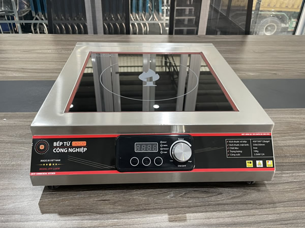 Hình ảnh thực tế bếp từ công nghiệp 3500W mặt phẳng