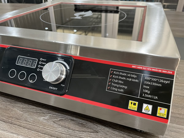 Chi tiết thông số bếp từ công nghiệp 3500W mặt phẳng