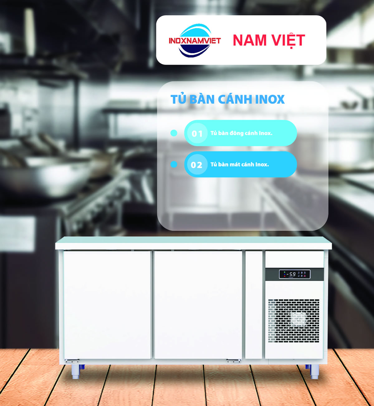 Bàn đông cánh inox Nam Việt