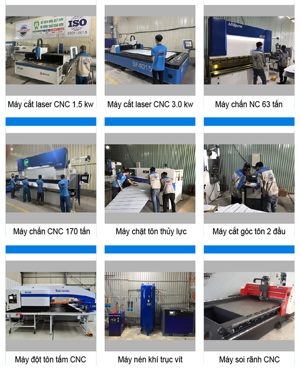 Hình ảnh các máy móc thiết bị dùng để sản xuất, gia công của Inox Nam Việt